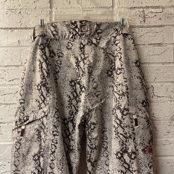 Cold As Ice Snakeprint Black White Snow Board Ski Pants Recco Small - Picture 5 of 14